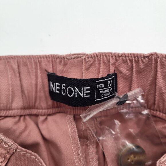 ONE 5 ONE Womens M Haley Extra High Rise Pleated Chino Pants Blush NWT Stitchfix - Picture 7 of 11